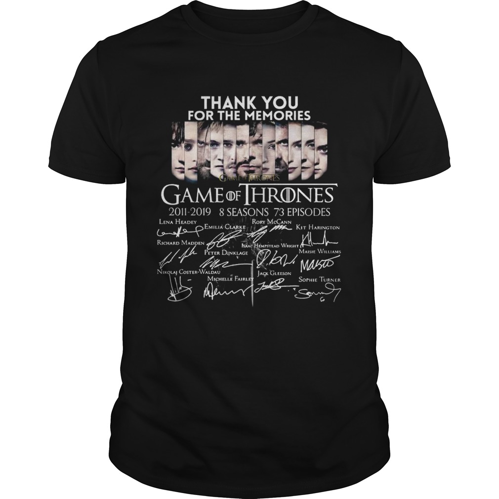 Thank you for the memories Game Of Thrones shirts