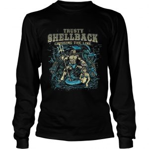 The US Navy the Sons of Neptune Trusty ShellBack crossing the line longsleeve tee