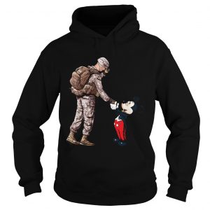 Veteran shaking hand Disney Mickey Mouse hoodie