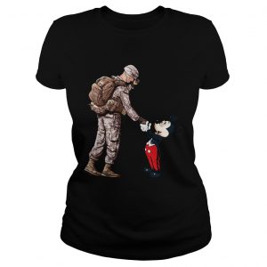 Veteran shaking hand Disney Mickey Mouse ladies tee