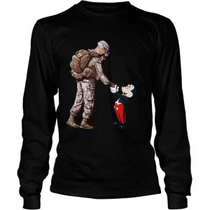 Veteran shaking hand Disney Mickey Mouse longsleeve tee