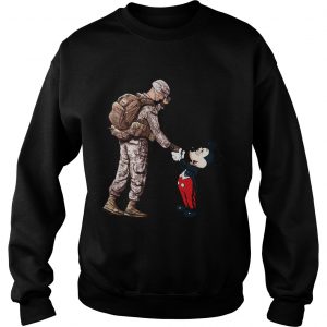 Veteran shaking hand Disney Mickey Mouse sweatshirt