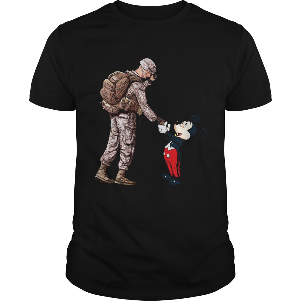 Veteran shaking hand Disney Mickey Mouse shirts