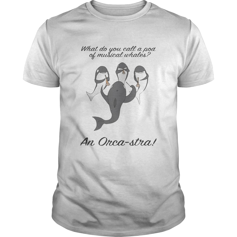 What do you call a pod of musical whales and Orca-Stra shirts