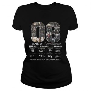 08 years of the Vampire Diaries thank you for the memories ladies tee