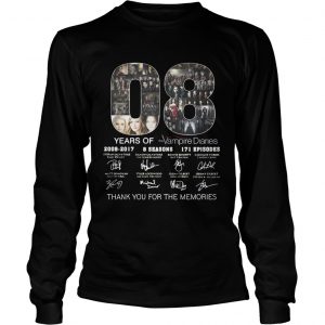 08 years of the Vampire Diaries thank you for the memories longsleeve tee