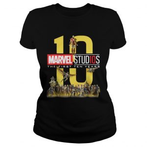 10 Marvel studios the first ten Years ladies tee