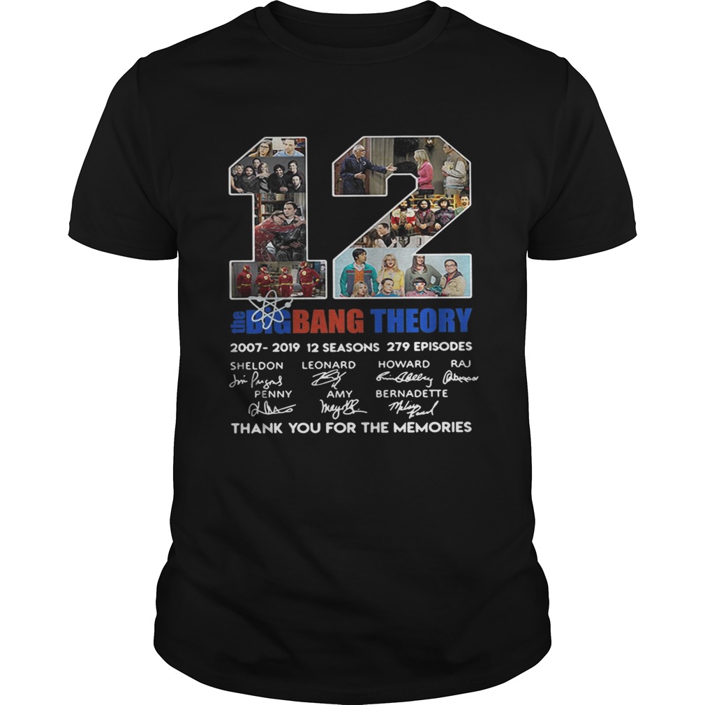 12 years the Big Bang Theory thank you for the memories shirts