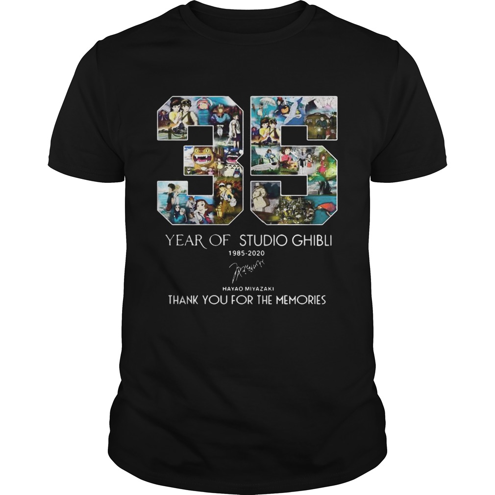 35 year of studio ghibli 1985-2020 Hayao Miyazaki thank you for the memories shirts