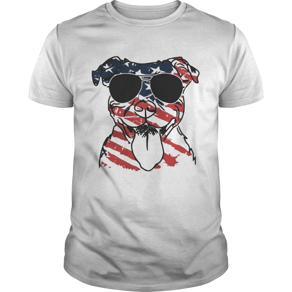 4th Of July Pitbull American Flag Shirts