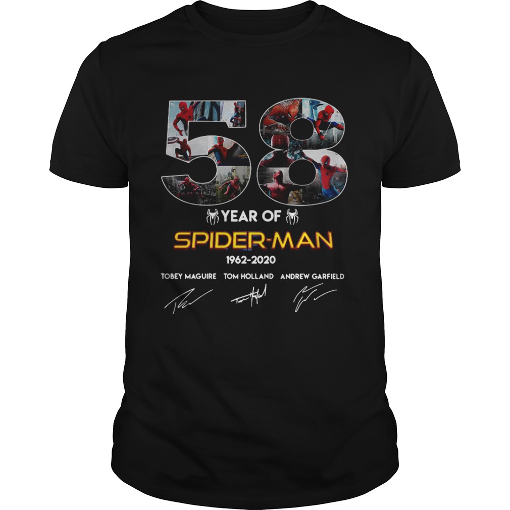 58 year of spiderman shirts