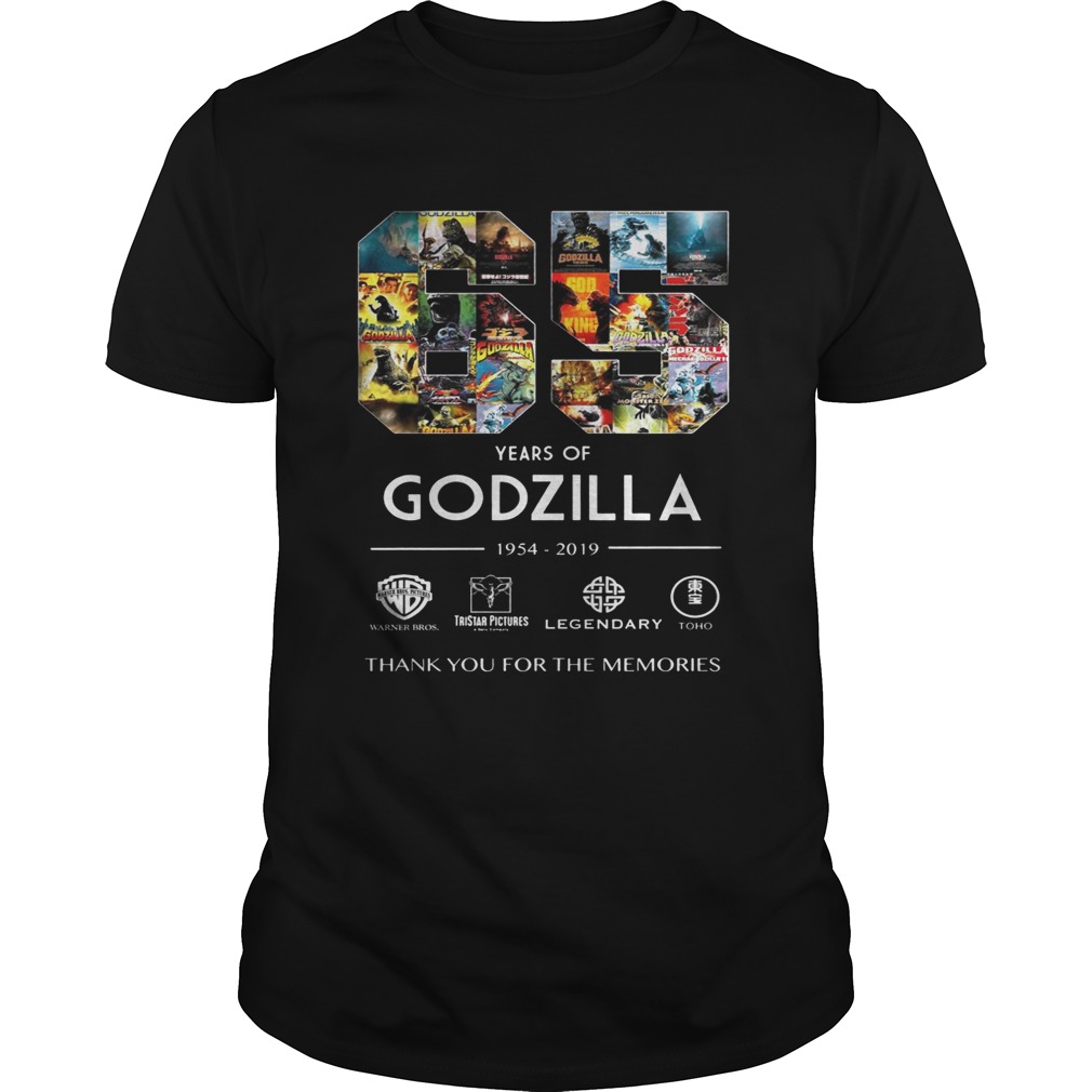 65 years of Godzilla 1954 2019 thank you for the memories shirts