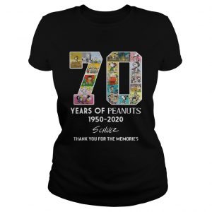 70 years of Peanuts 19502020 schulz thank you for the memories ladies tee