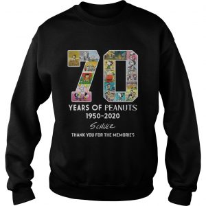 70 years of Peanuts 19502020 schulz thank you for the memories sweatshirt