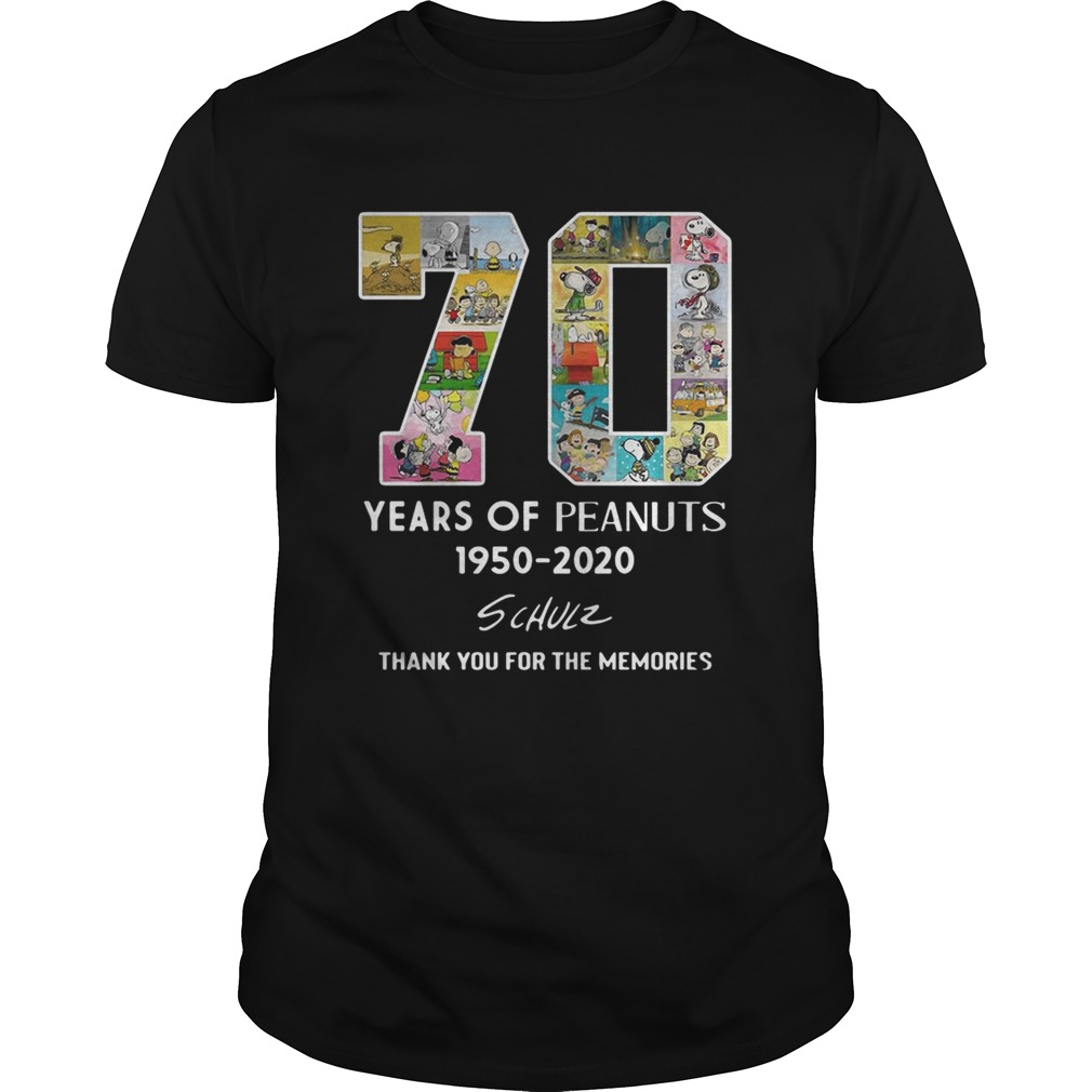 70 years of Peanuts 1950-2020 schulz thank you for the memories shirts