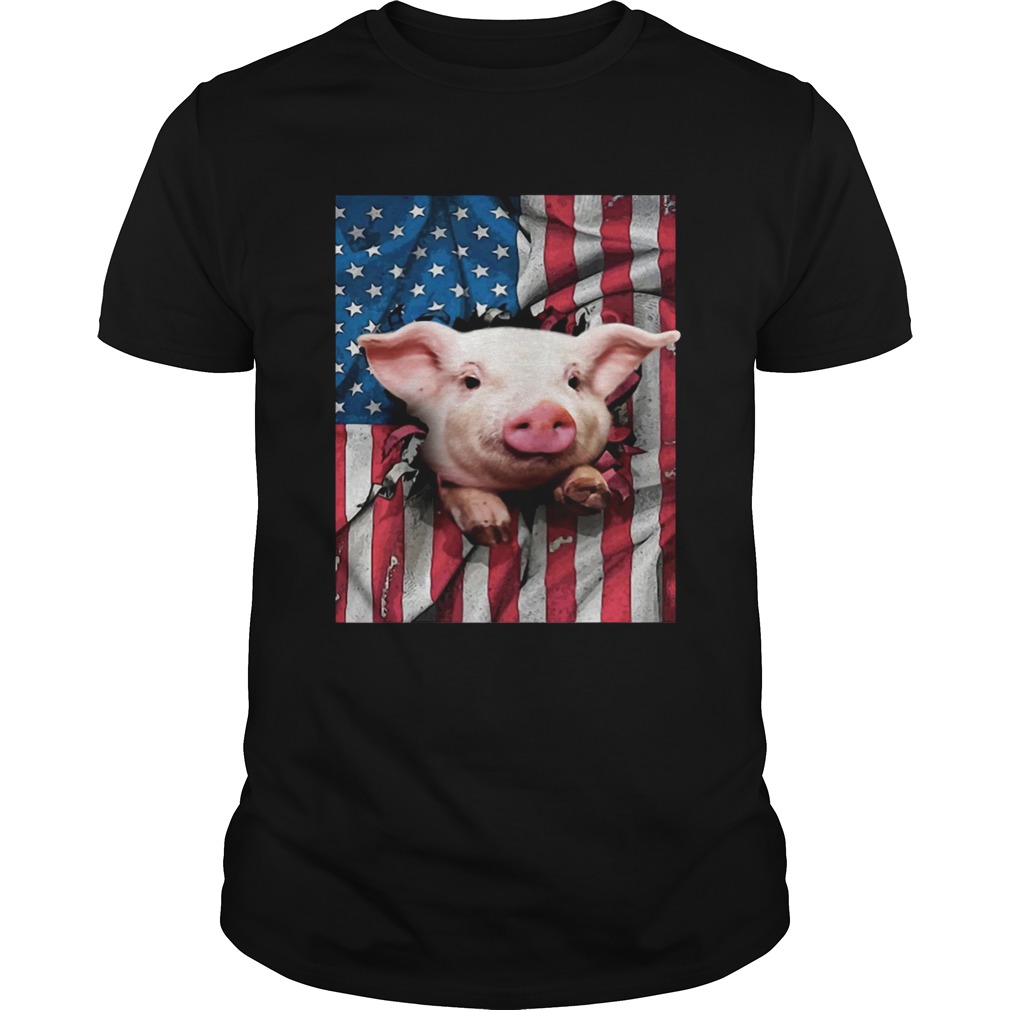 American Flag Pig Shirts