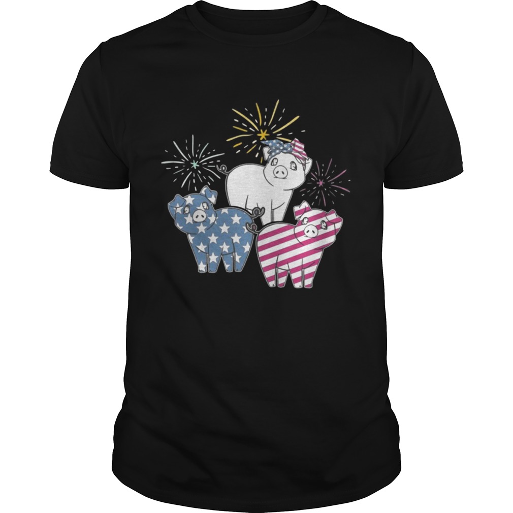 American Flag Pigs For Independence Day Funny T-shirts