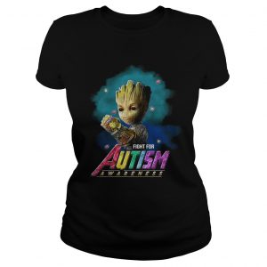 Avengers Groot Fight for Autism awareness ladies tee