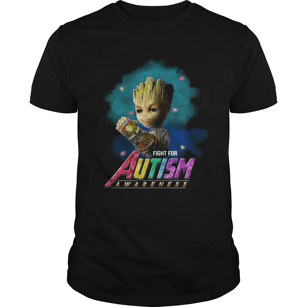 Avengers Groot Fight for Autism awareness shirts