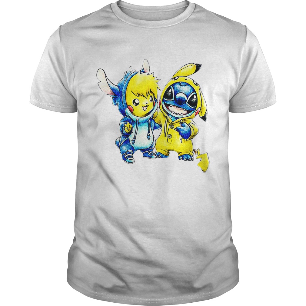 Baby Stitch and Pikachu shirts