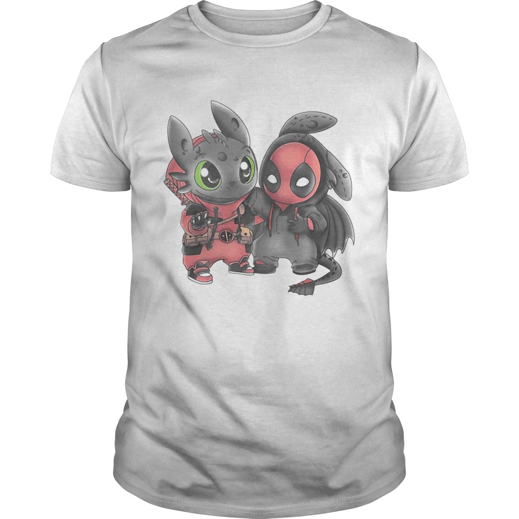 Baby toothless and Deadpool shirts