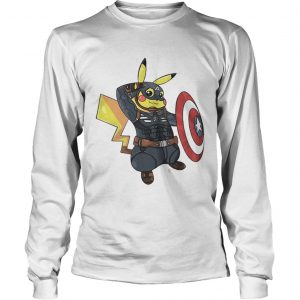 Captain America Pikachu Marvel Avenger longsleeve tee