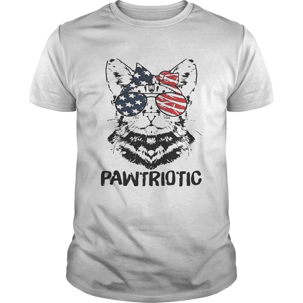 Cat with American flag sunglasses pawtriotic shirts