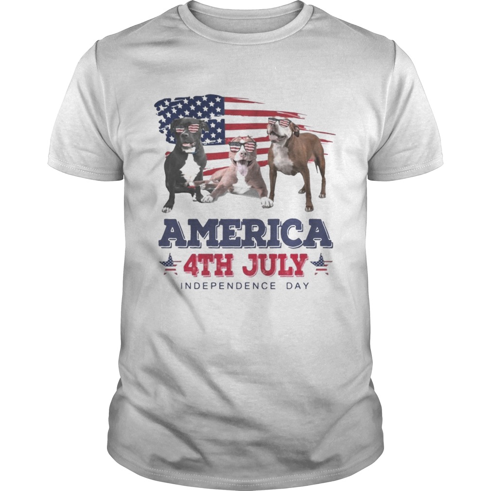 Cool Pit Bull America 4th July Independence Day T-shirts