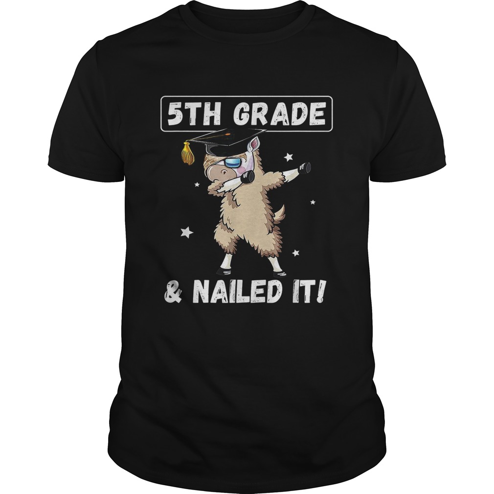 Dabbing Llama Graduation 5th Grade shirts