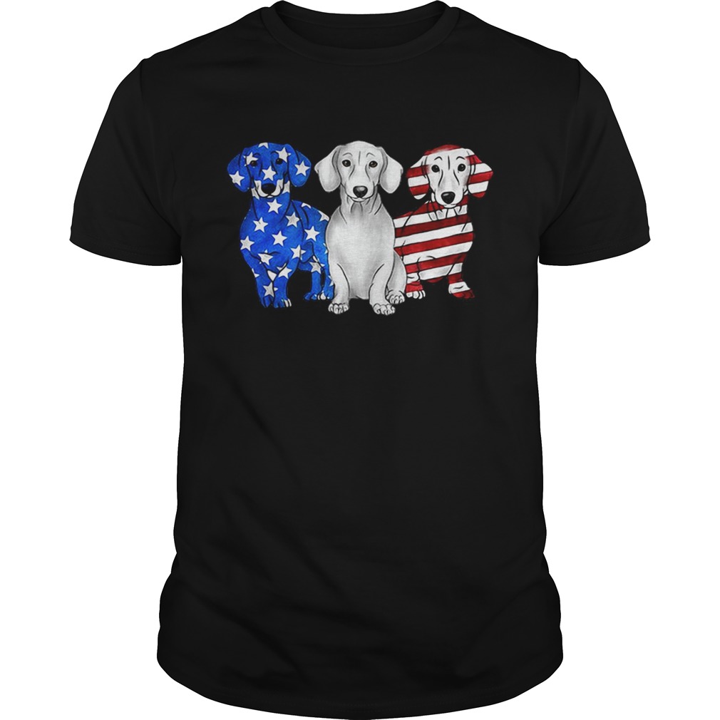 Dachshund American flag shirts