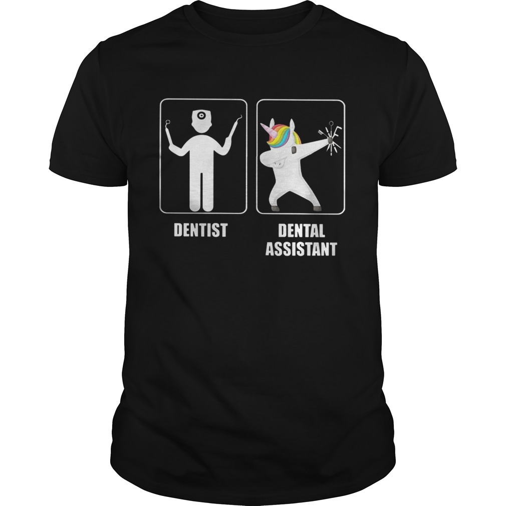 Dentist Unicorn Dabbing Dental Assistant Shirts