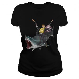 Donald Trump riding shark Independence Day 4th of July ladies tee