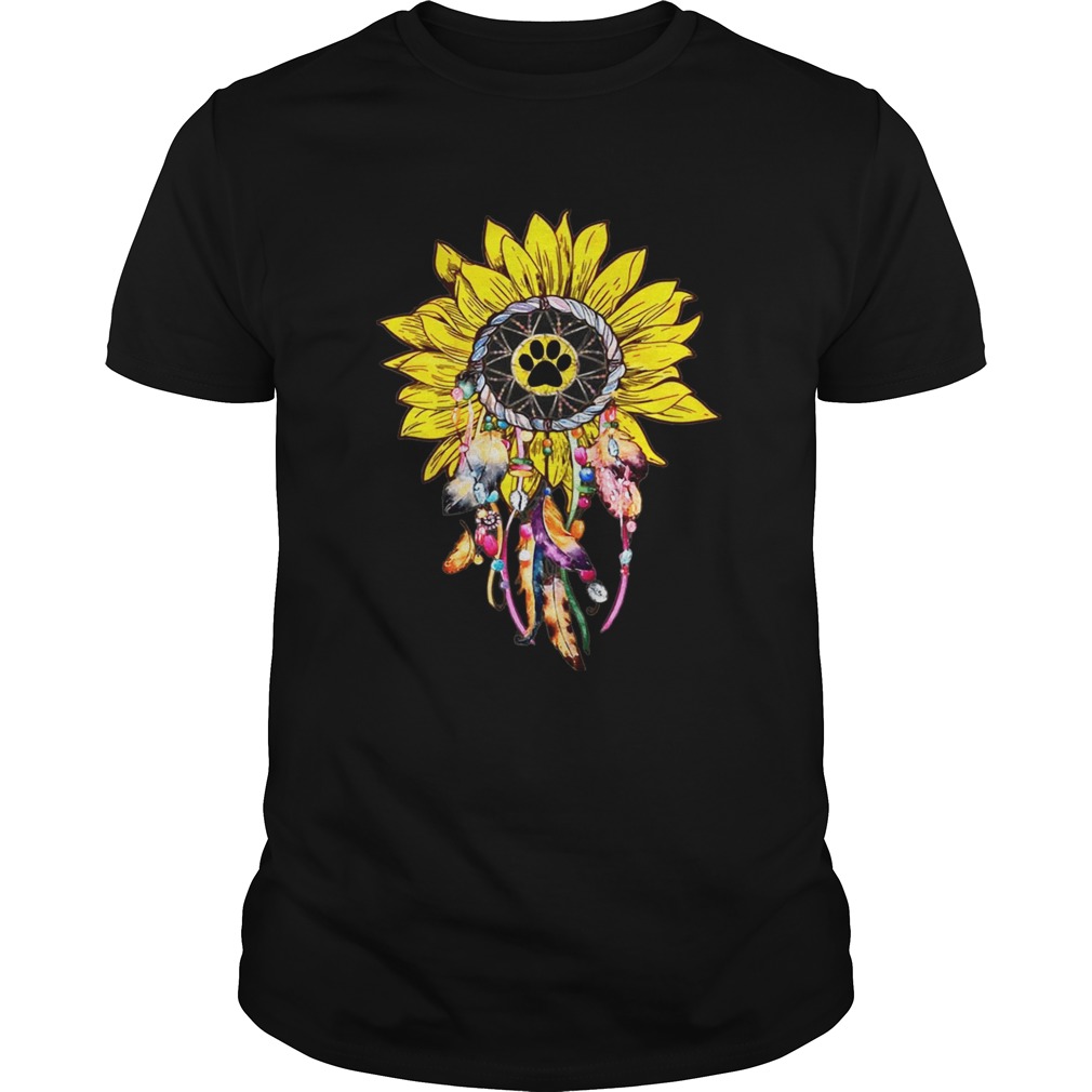 Dreamcatcher Sunflower Dog Paw T-shirts