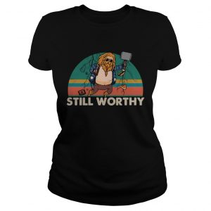 Fat Thor still worthy vintage sunset ladies tee