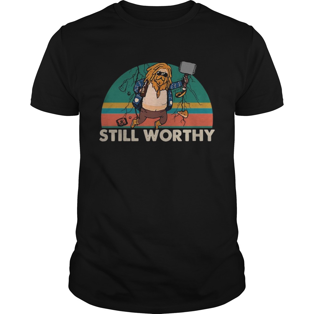 Fat Thor still worthy vintage sunset shirt 