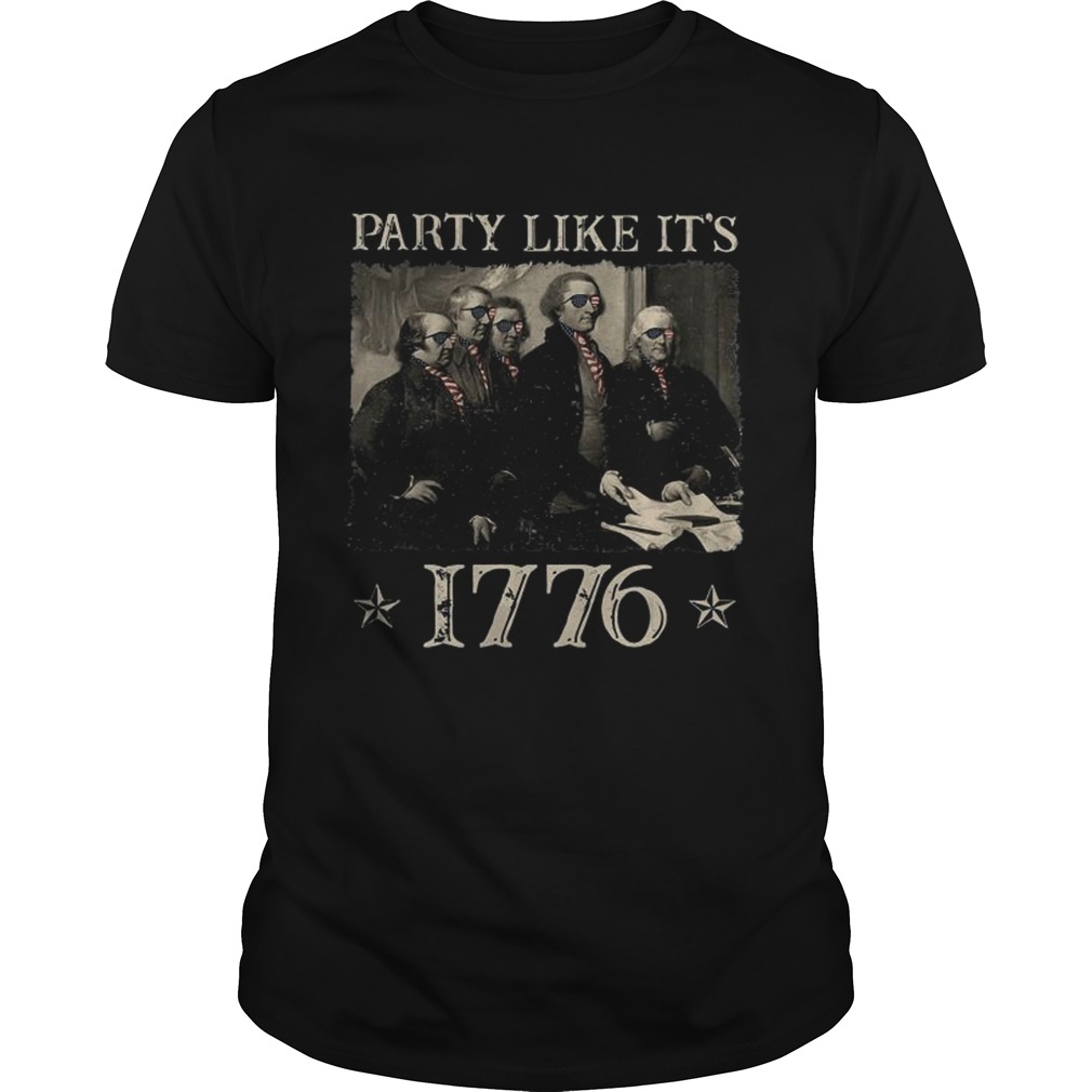 Four American Presidents party like it 1776 t-shirts