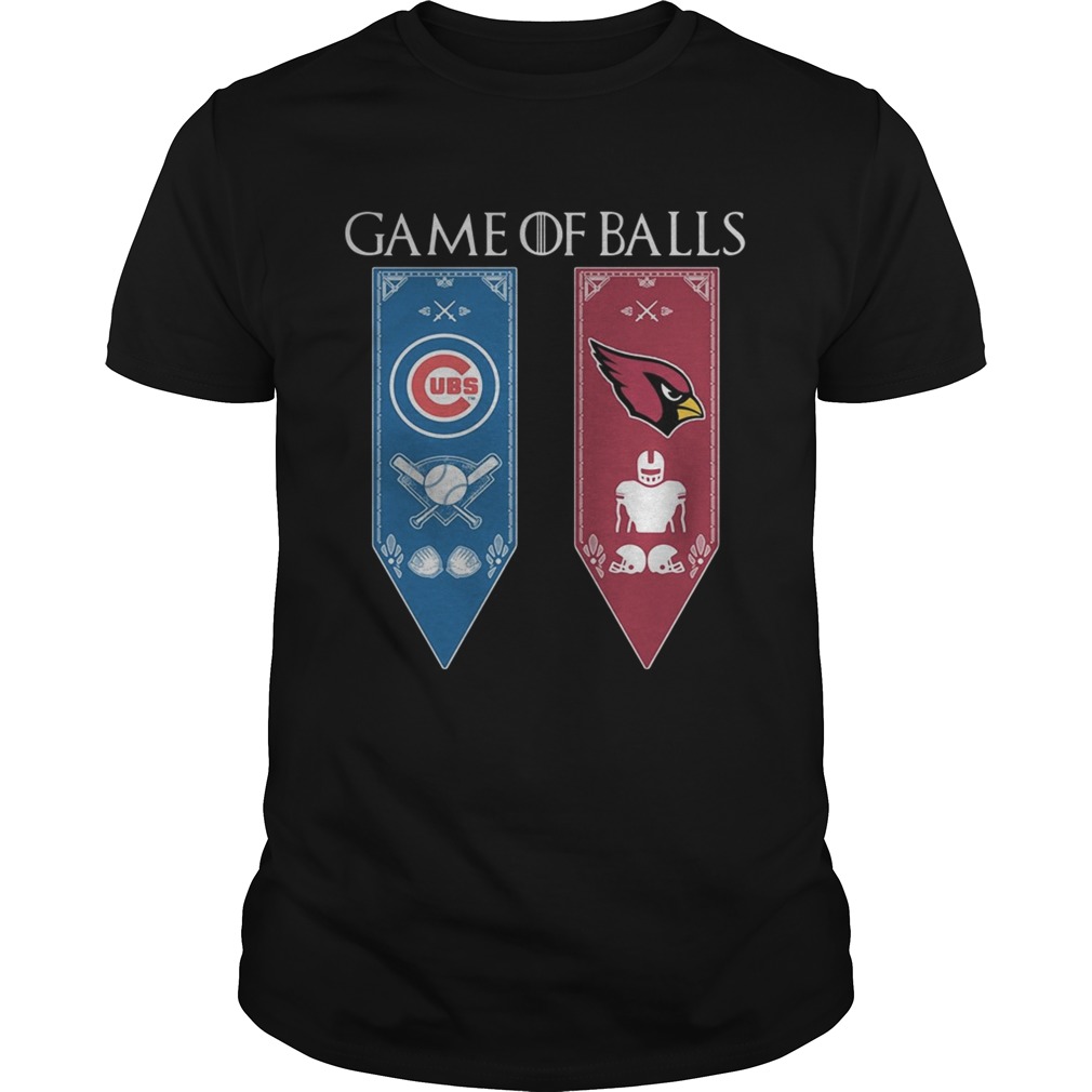 Game of Thrones game of balls Chicago Cubs and Arizona Cardinals shirts