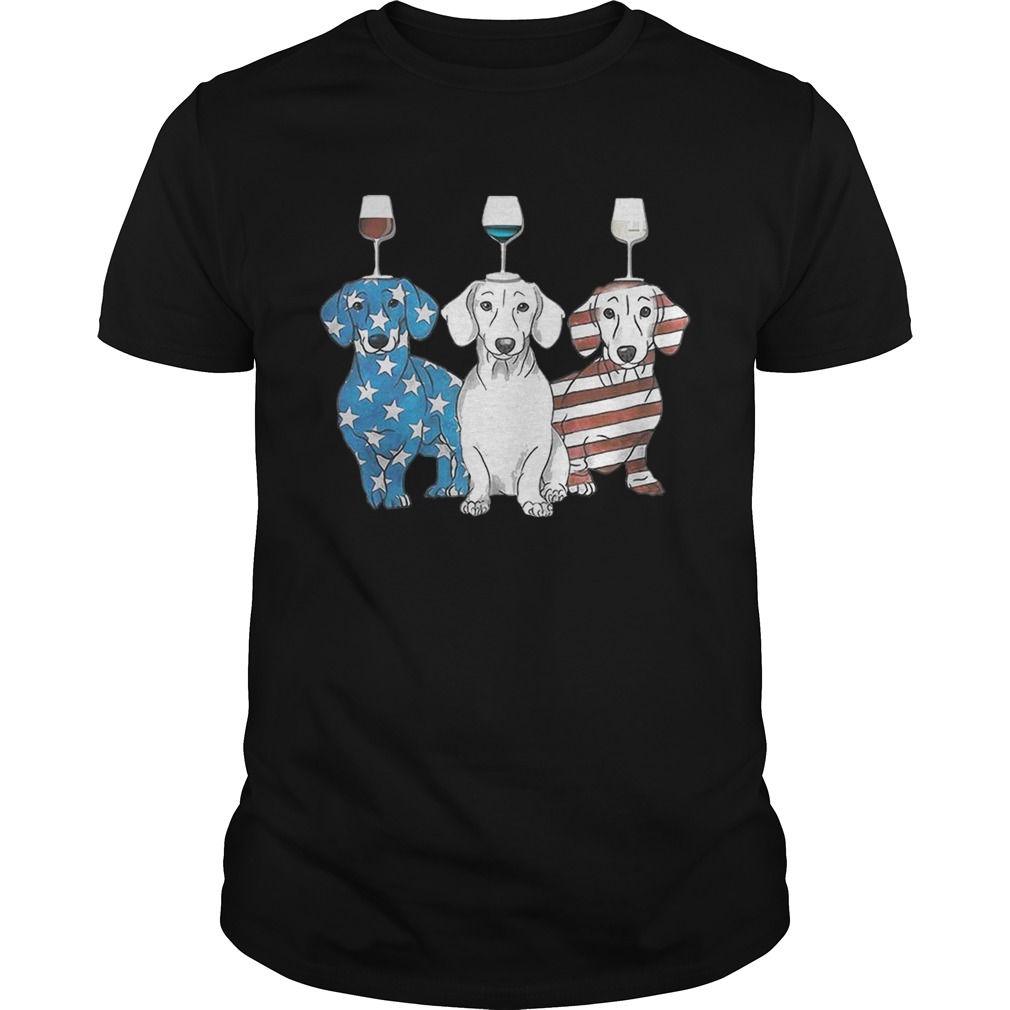 Glass wine American flag blue white red Corgi shirts