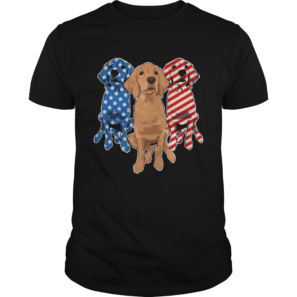 Golden Retriever Flag T-shirts