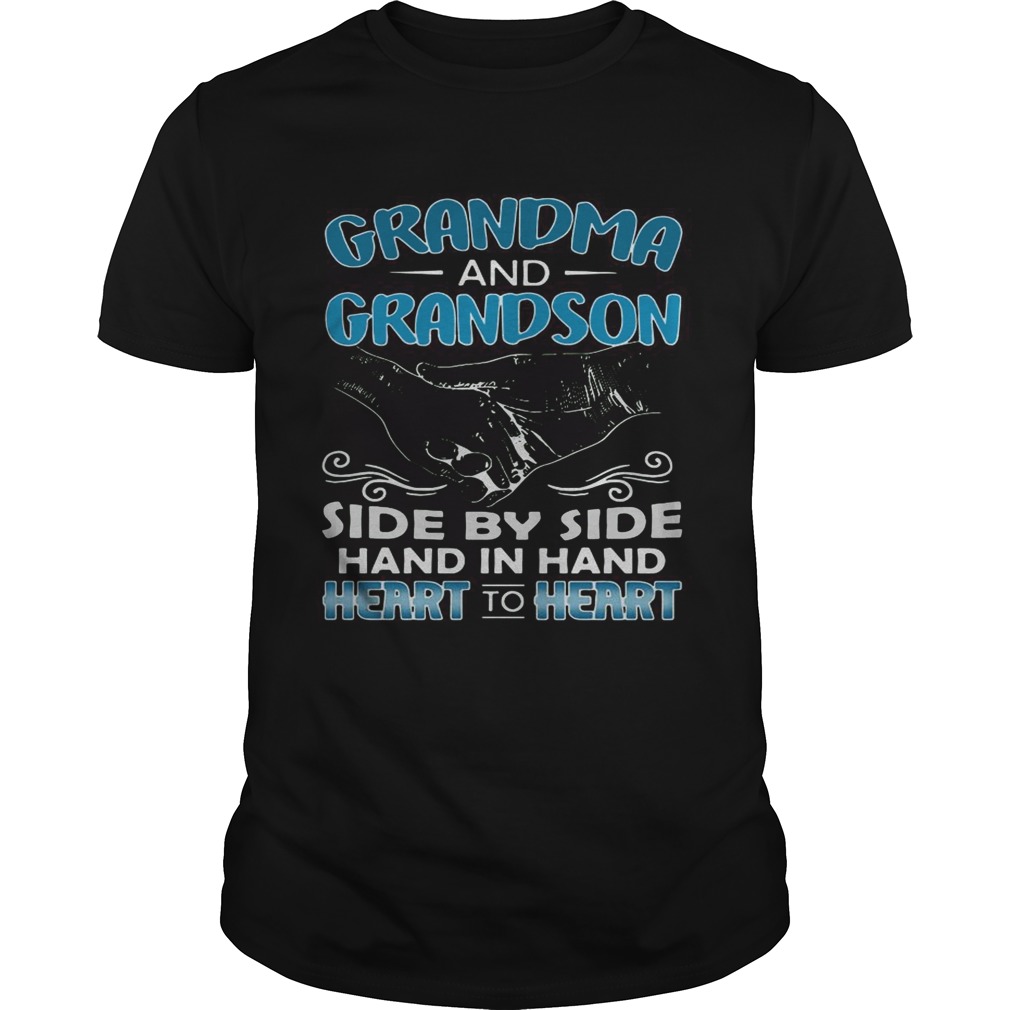 Grandma and Grandson side by side hand in hand heart to heart shirts