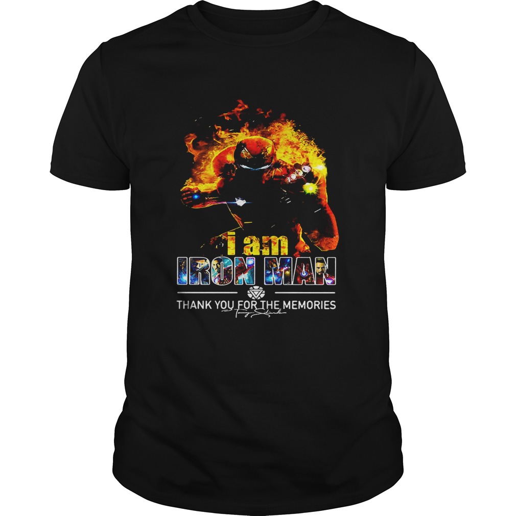 I am Iron Man thank you for the memories signature shirts