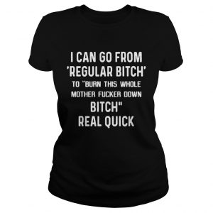 I can go from regular bitch to burn this whole mother fucker down real quick ladies tee