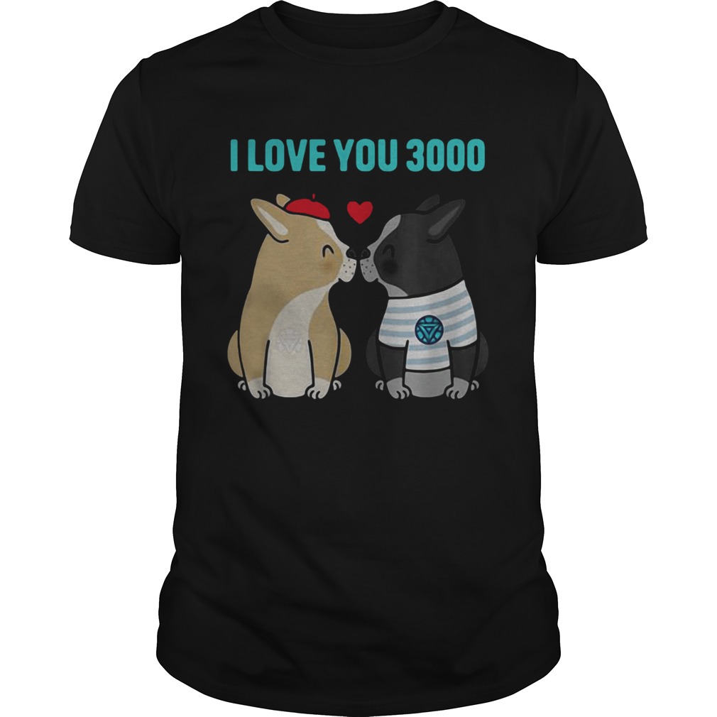 I love you 3000 Bulldog kiss shirts