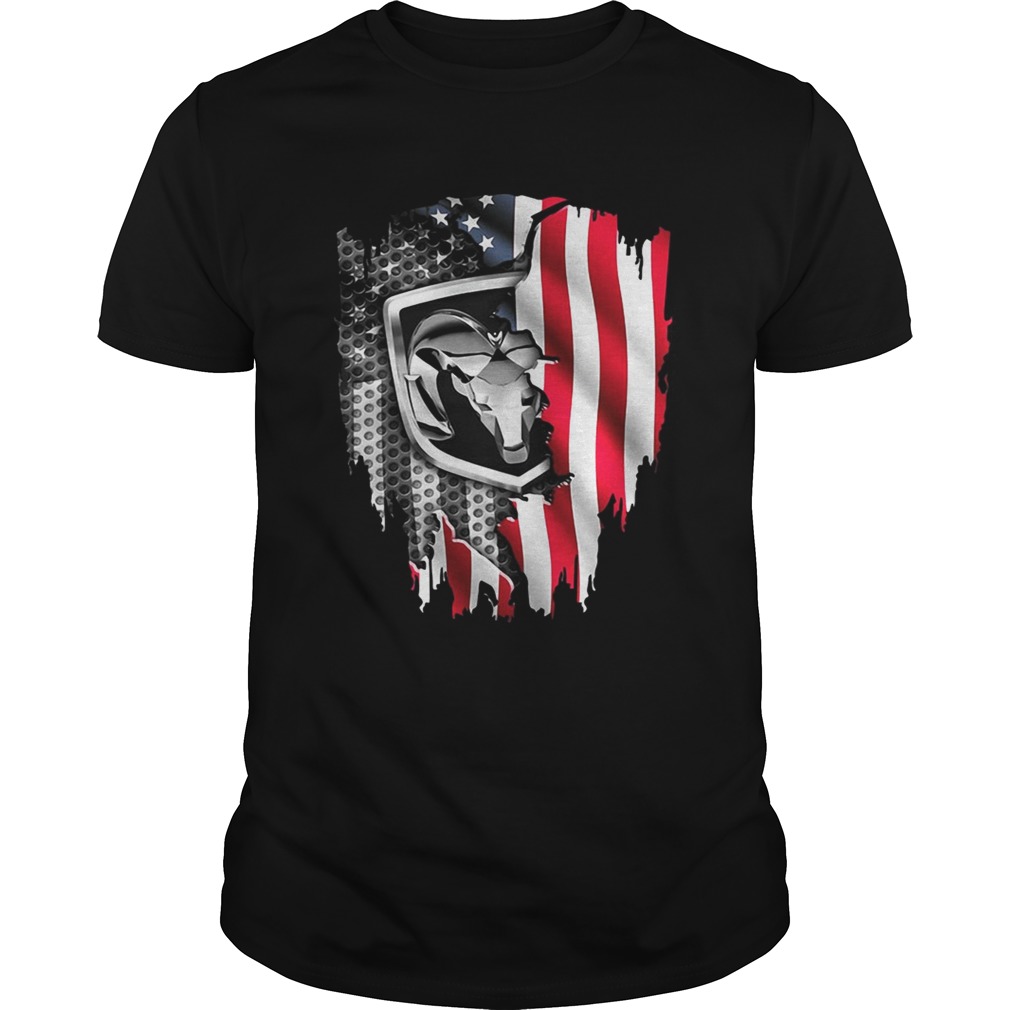 Independence Day 4th of July Dodge Ram Head America Flag shirts