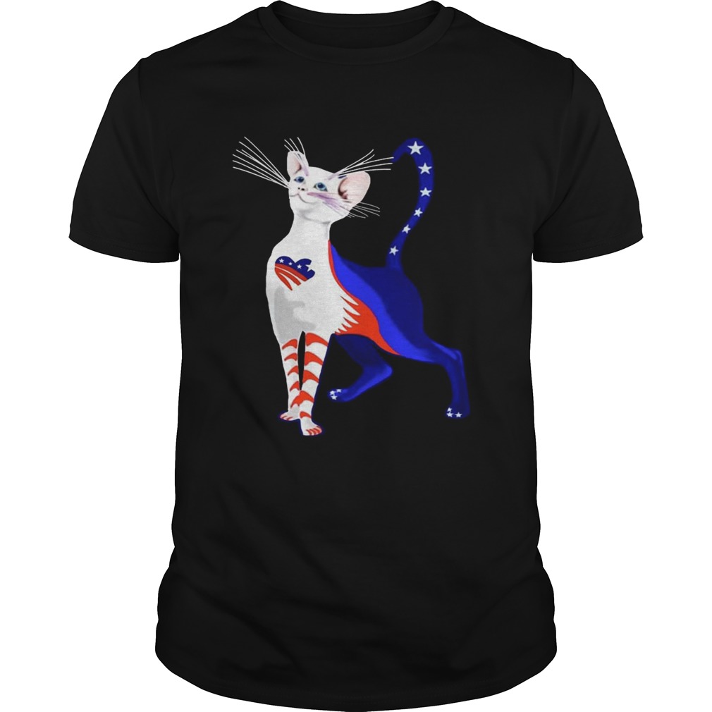 Independence Day Cat Flag America Shirts