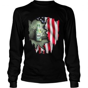 Independence day 4th of July Heineken America Flag longsleeve tee