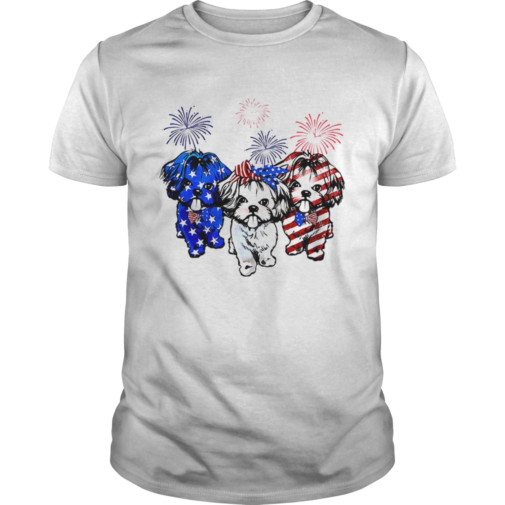 Independence day 4th of July Shih Tzu beauty America flag shirts