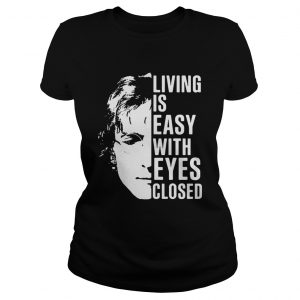 John Lennon living is easy with eyes closed ladies tee