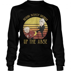 Kicking Bishop Brennan Up the Arse retro sunset longsleeve tee