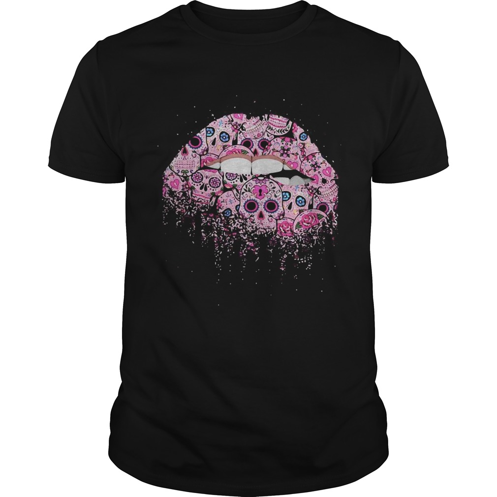 Lip pink skull tattoo shirts